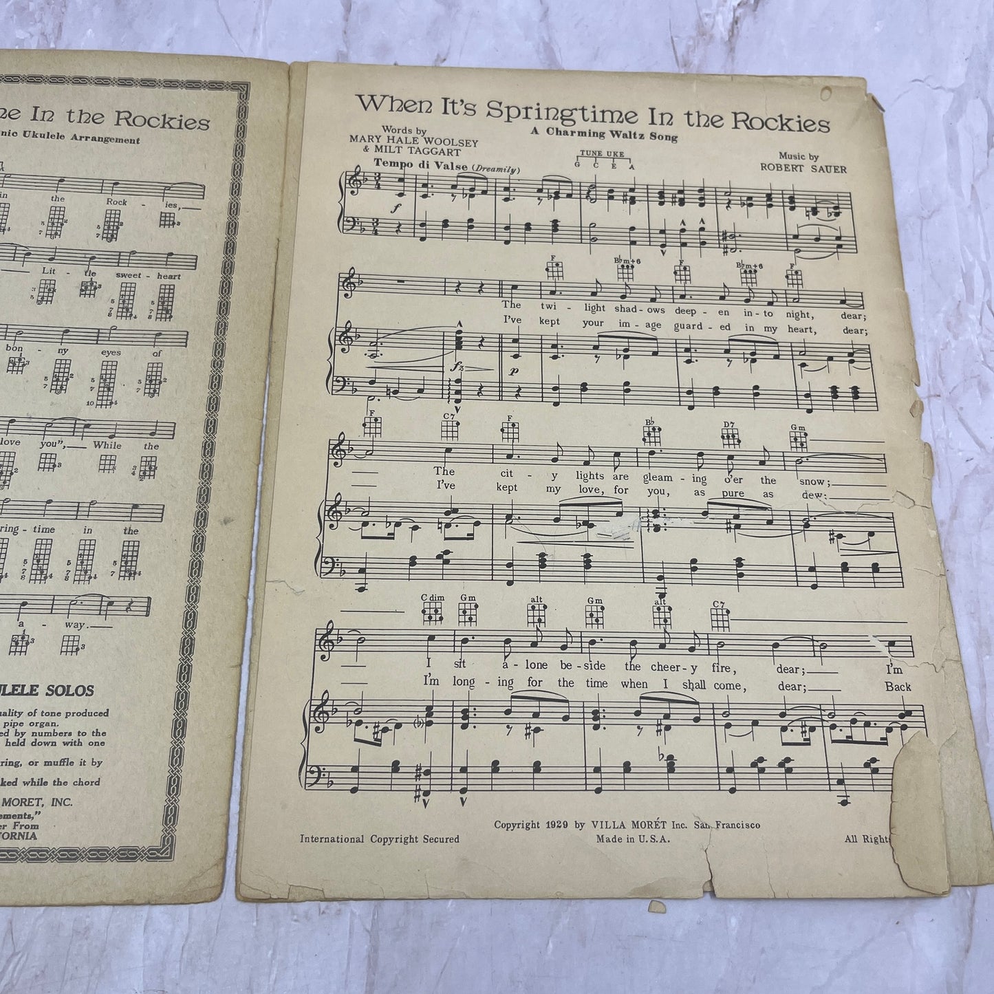 When It's Springtime in the Rockies Rudy Vallee Woolsey Antique Sheet Music Ti5
