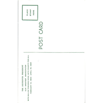 President Abraham Lincoln Sketch Vintage Postcard PC17