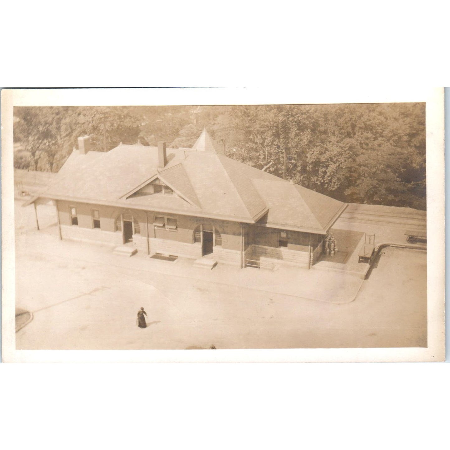 Pan Handle Station Anderson Indiana Vintage RPPC Real Photo Postcard AB9