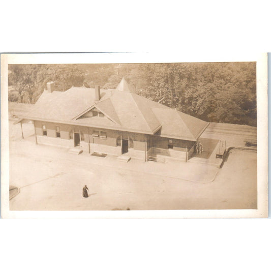 Pan Handle Station Anderson Indiana Vintage RPPC Real Photo Postcard AB9