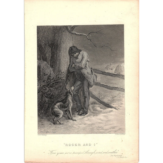 Roger and I - The Vagabonds, J.T Trowbridge 1884 Engraving TA5-CJ-1