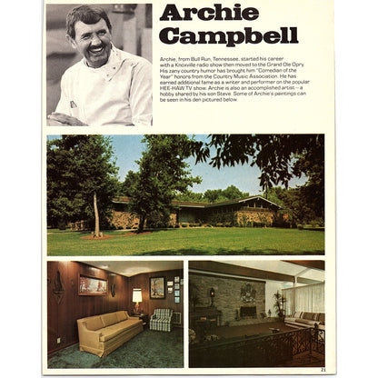 Tammy Wynette - Archie Campbell Double Sided Bio & Home 1977 Photo Print AF3-6