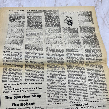 1976 Sept - In the Steps of the Treasure Hunter Newspaper Elephant Butte NM M11