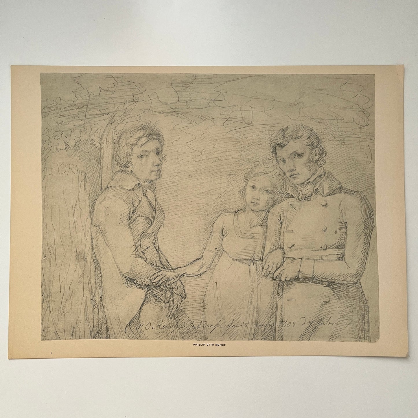 We Three - Philipp Otto Runge - 1936 Art Print Plate 11.5x15.75" V37-2