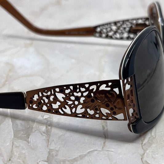 Retro Women’s Brown & Copper Tone Oversize Sunglasses Eyeglasses Frames TD7-G7-9