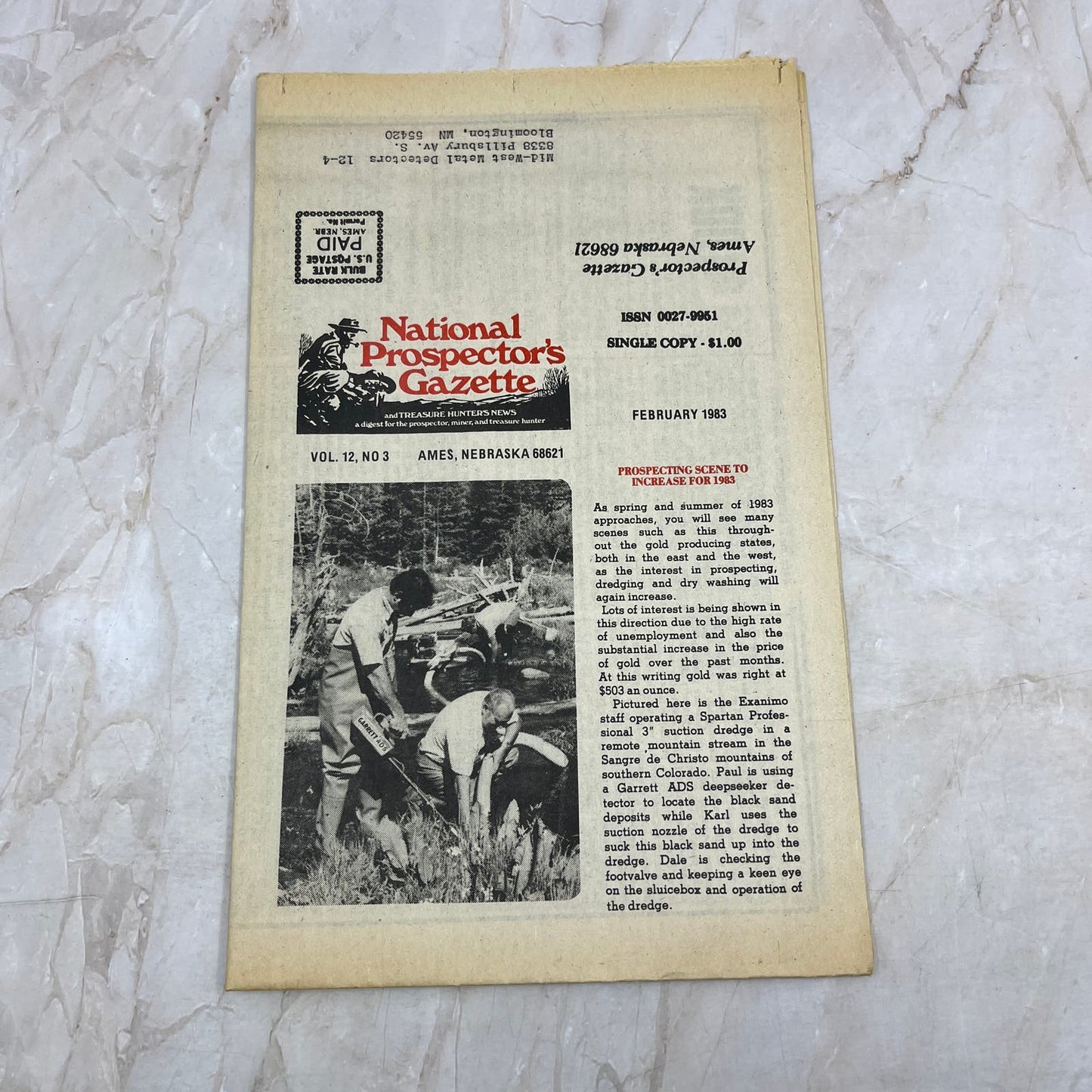 1983 Feb - The National Prospector's Gazette Newspaper - Treasure Hunting M11