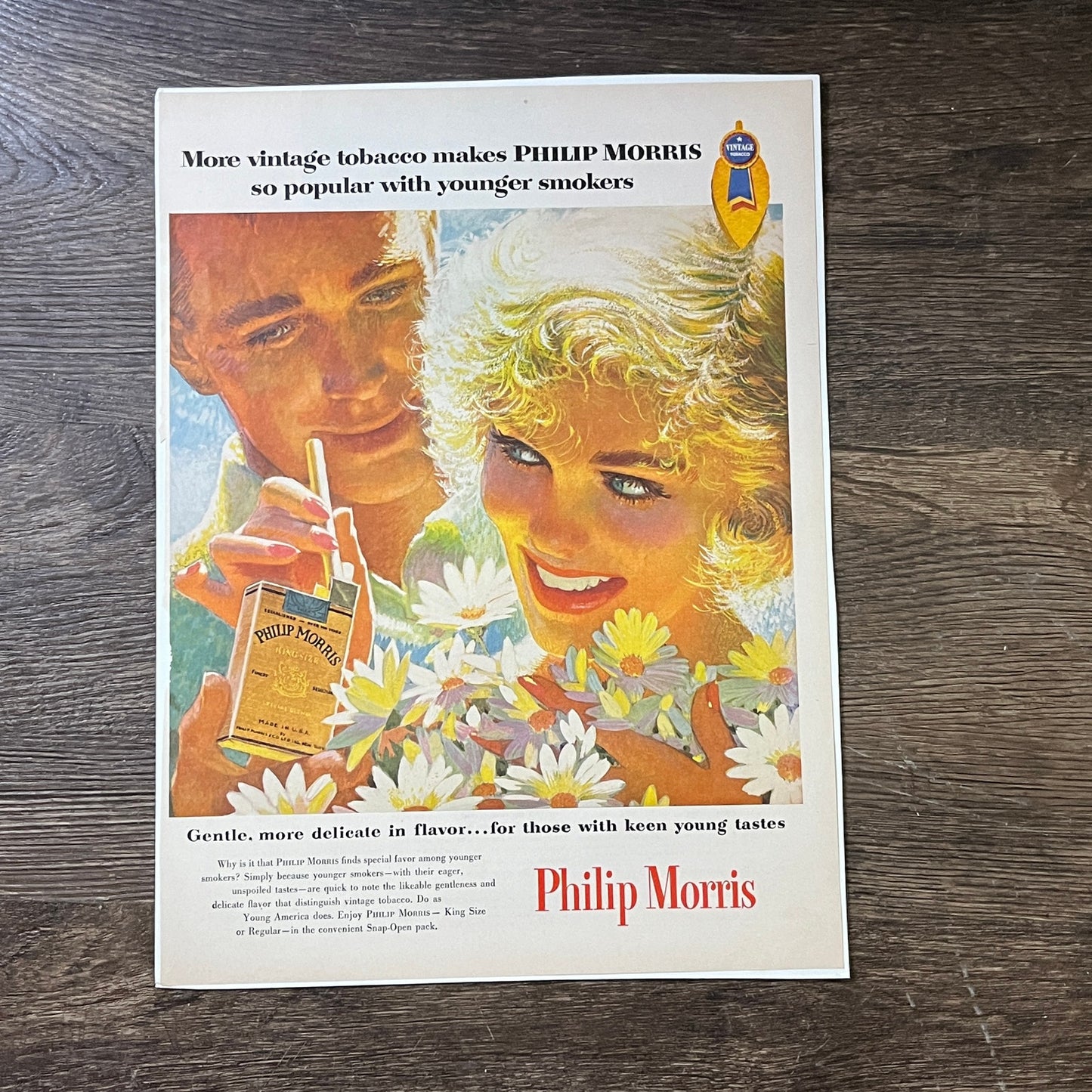 Vintage Philip Morris - Popular With Young Smokers Magazine Ad 10x13 V3