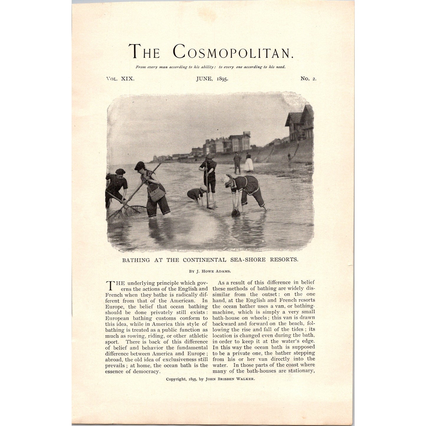 Bathing at Continental Sea-Shore Resorts J, Howe Adams 7 Page 1985 Article AH6-7