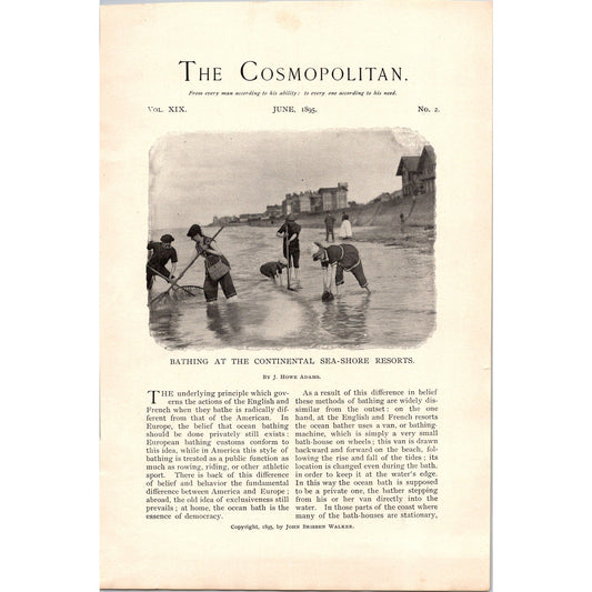 Bathing at Continental Sea-Shore Resorts J, Howe Adams 7 Page 1985 Article AH6-7