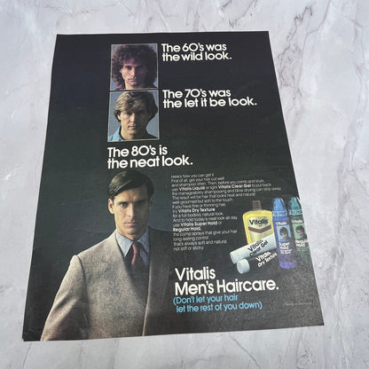 Vitalis Men's Hair Care -The 80's is Neat Look 1984 Ad V14-7