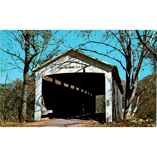 Parke County Indiana #30 Rush Creek Covered Bridge Postcard PB13