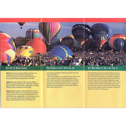 1994 Get Up! Albuquerque International Balloon Fiesta Travel Brochure TH2-TB1