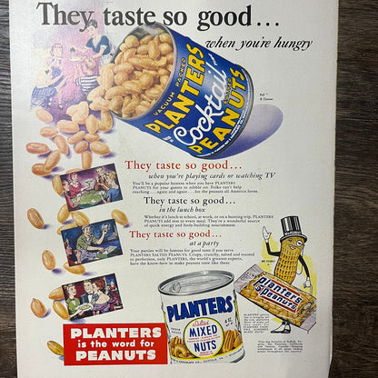 Planters Peanuts Nuts Suffolk VA Vintage Magazine Ad 11x14 V9