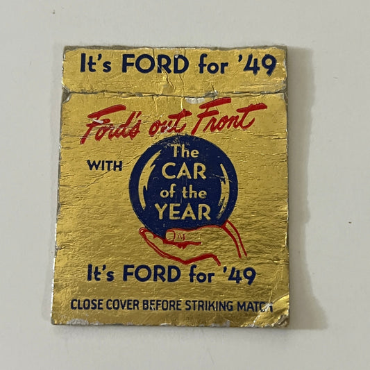 1949 Ford Car of the Year c1940 Matchbook Cover TE2-MKO-4