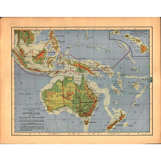 Australia and the Islands of The Pacific 1901 Map V14-1