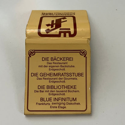 Canadian Pacific Frankfurt Plaza Hotel Die Geheimratsstube Vtg Matchbook TB7-XSM