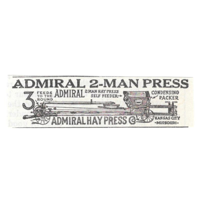 Admiral Hay Press Kansas City MO 1913 Magazine Advertisement AE7-N8