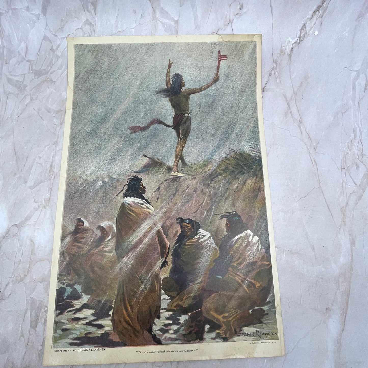 The Fire Eater Raised His Arms Frederic Remington Art Print Litho 10x15 FL6-3