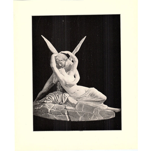 Cupid and Psyche - Antonio Canova - 1898 Litho Art Print D19