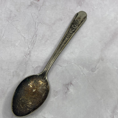 1935 Crosby Silverplate Floral Teaspoon Spoon 5.75" Vintage Silverplate TC5-OS-8