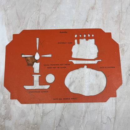 Vintage Built-Rite Stencil Christmas Candle Jack-O-Lantern Birthay Cake TI8-S6