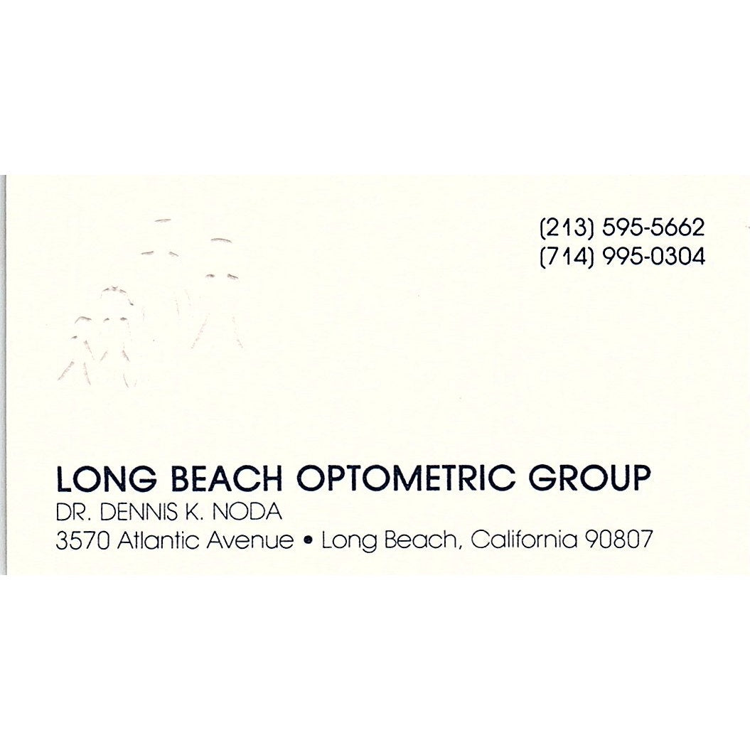 Long Beach Optometric Group Dr. Dennis Noda Long Beach CA Business Card SB4-B3