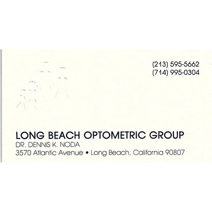 Long Beach Optometric Group Dr. Dennis Noda Long Beach CA Business Card SB4-B3