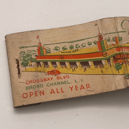 Weiss Crossbay Blvd Broad Channel Vintage Matchbook Cover TB8-MB2-6