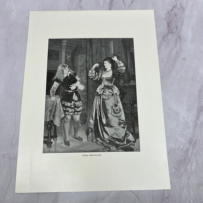 Viola and Olivia Antique 8.5x11.5" Engraving Art Print V20
