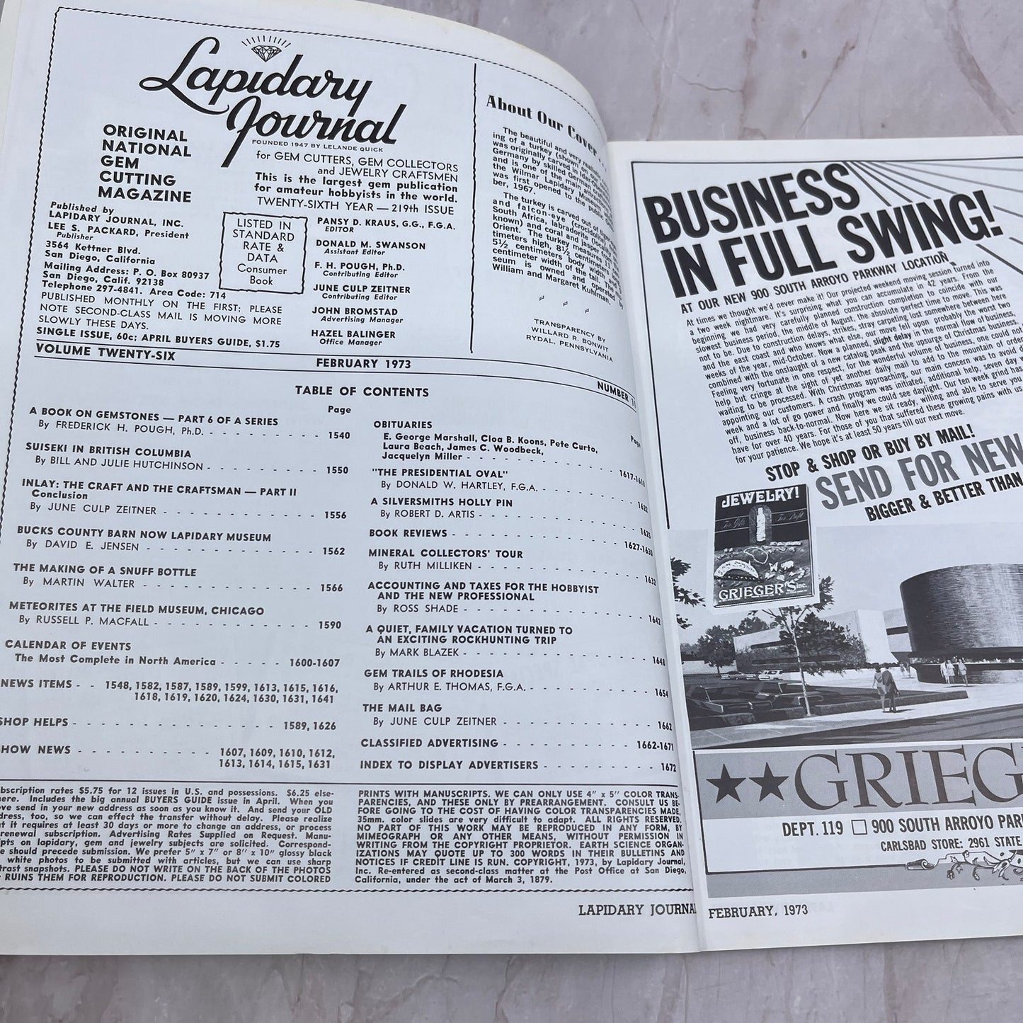 Carved Gemstone Turkey Wilmar Lapidary Museum - Lapidary Journal Feb 1973 M27