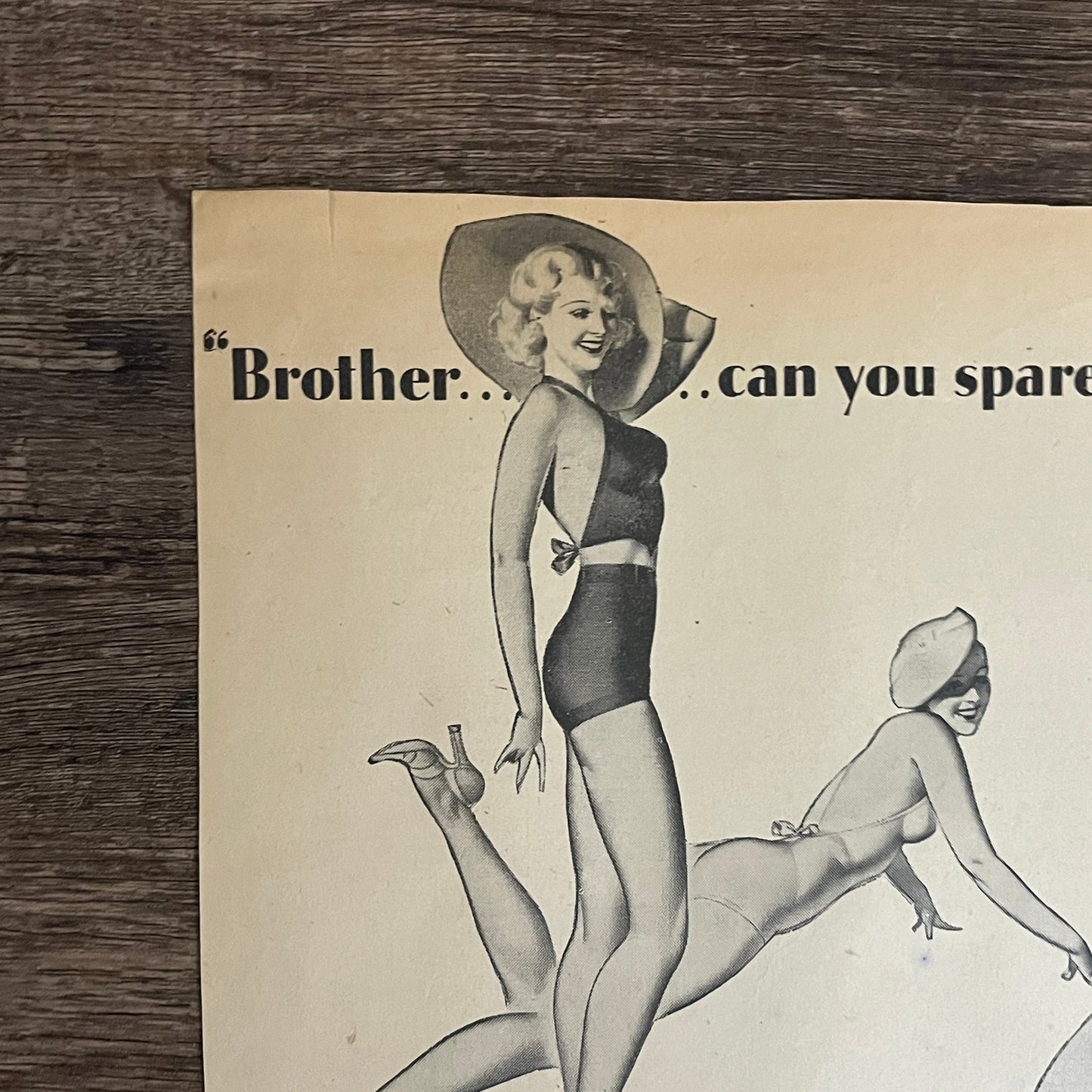 Old Gold - Dopey Lifeguard Cartoon Minneapolis 1935 Newspaper Ad V1-9