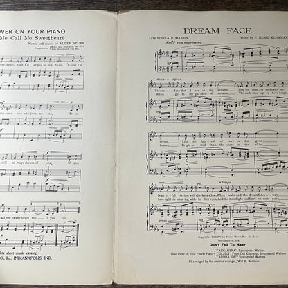Dream Face Lola B Allison F. Henri Klickmann 1915 Sheet Music V13