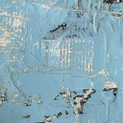 Original Mixed Media Modern Art Collage Painting 11x14 "Copper"