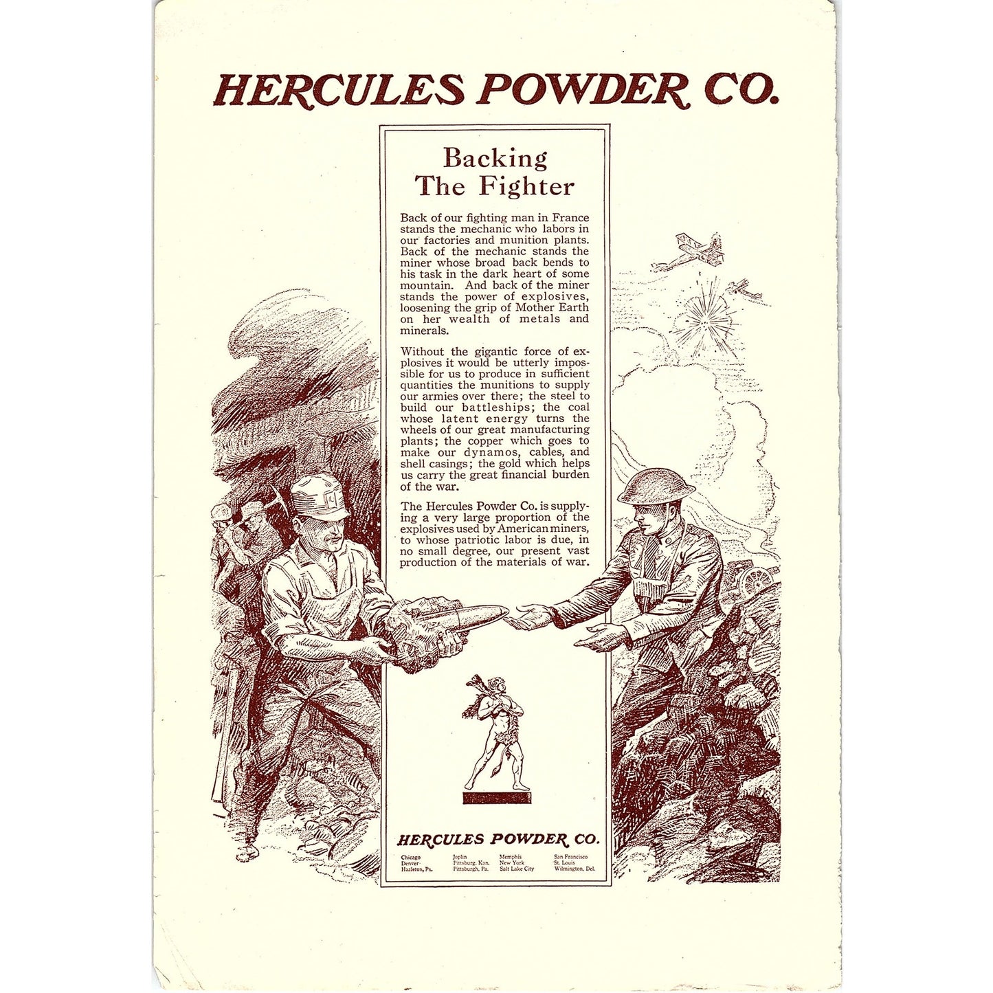 Hercules Powder Co WWI Supplier c1920 Ad AF8-7