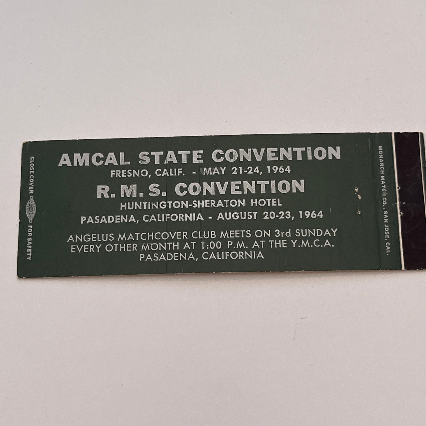 1964 AMCAL & RMS Convention Fresno CA Vintage Matchbook Cover MB59-2