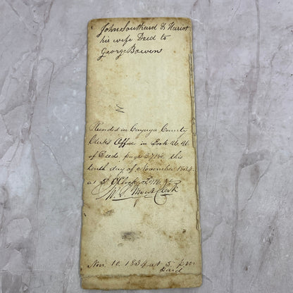 1834 Moravia Cayuga County NY Deed John Southard George BowenTJ5-E2