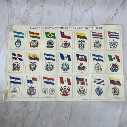 1961 Flags and Coats of Arms of American Republics Poster Pan American Union D10