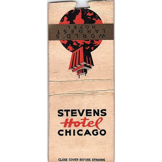 Stevens Hotel Chicago Vintage Matchbook Cover MM11-9