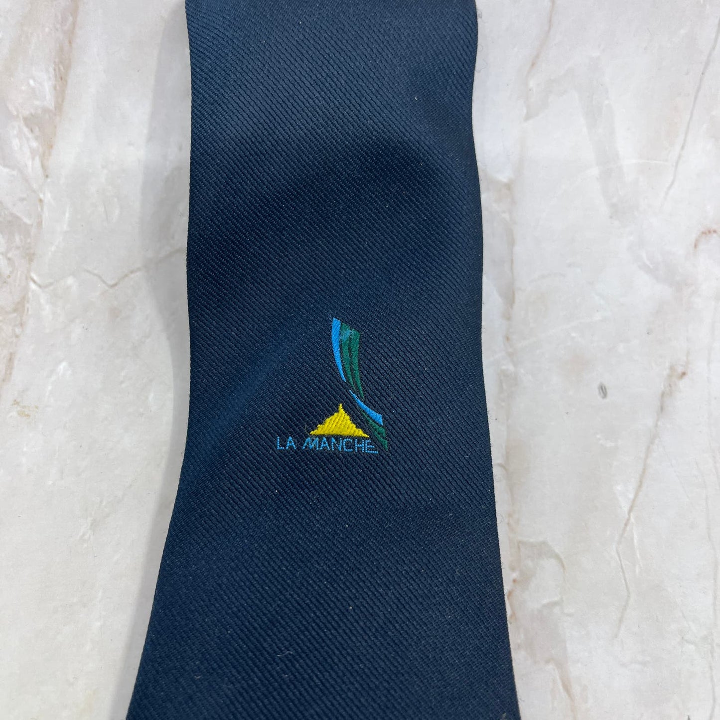 Retro Men's Prince Consort Fortrel Polyester Blue Necktie Tie TG9-T2