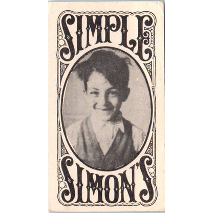 Simple Simon's Soup MacArthur Square Newport Beach Vintage Business Card SD8-B6