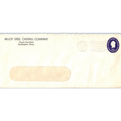 1958 Alloy Steel Casting Company Southampton PA Postal Cover Envelope TH9-L1