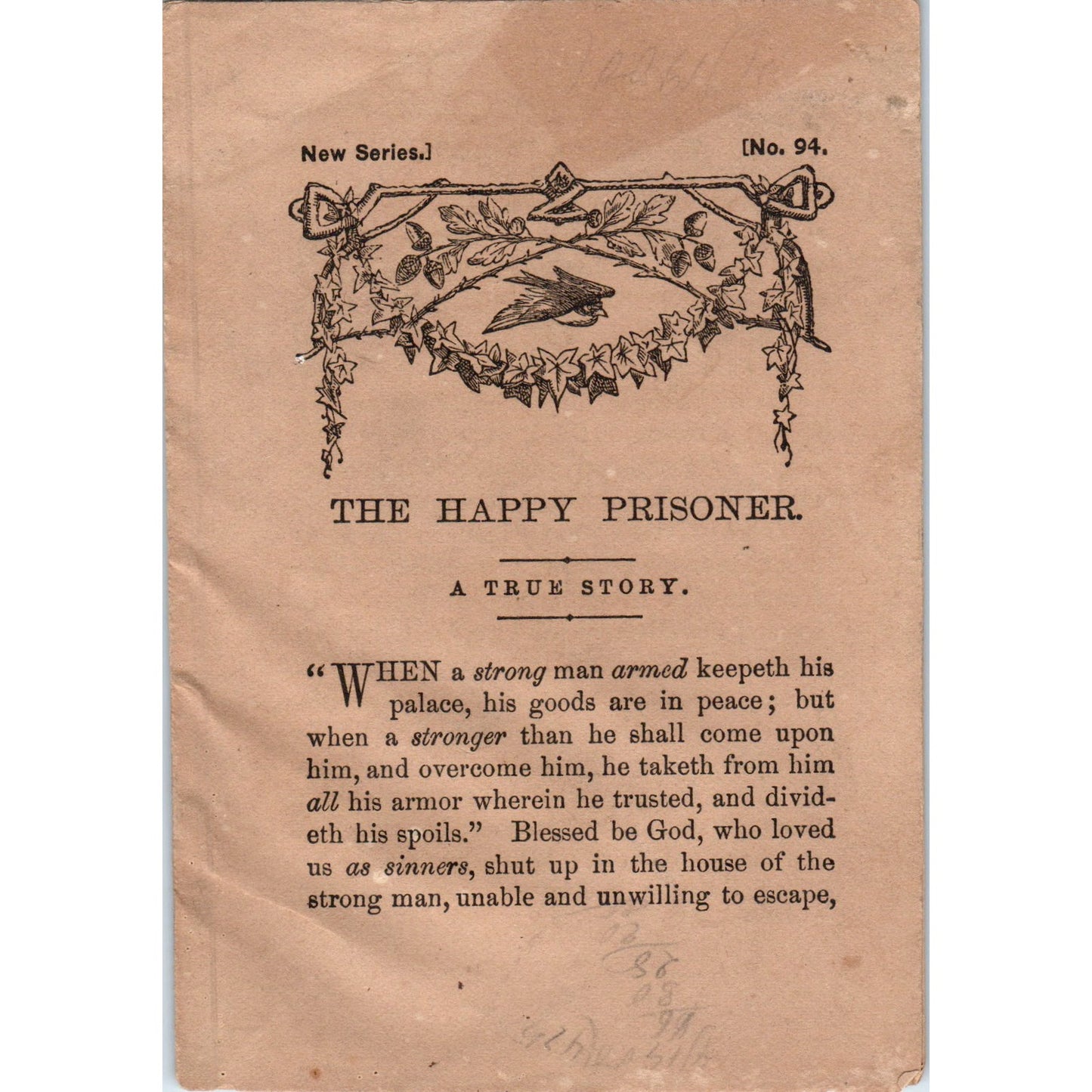 Antique Tract - The Happy Prisoner - Phillips & Hunt No. 94 D21