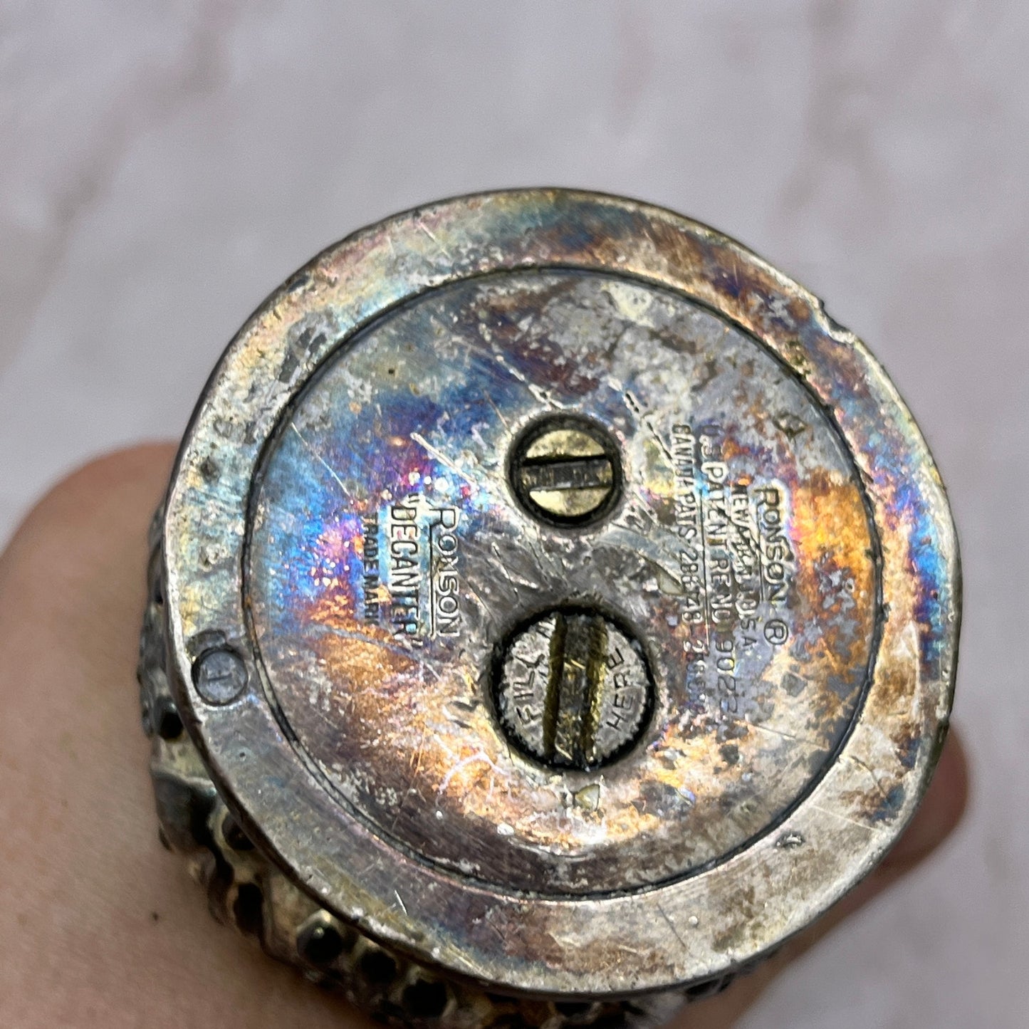 Vintage Ronson Sterling Silver Decanter Table Lighter TL23