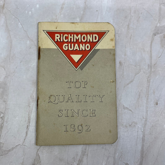 1956 Richmond Guano Advertising Pocket Notebook TG8-VV