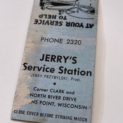 Jerry's Service Station Jerry Pryzbylski Stevens Point WI Matchbook TB6-MB1-15