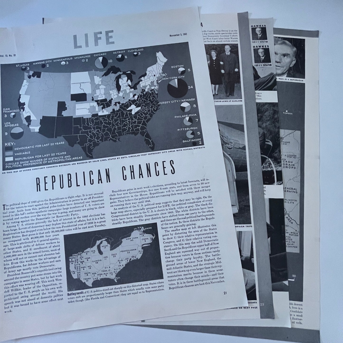 1942 Republican Chances 4 Pages 1940s WWII Era Article V30-1