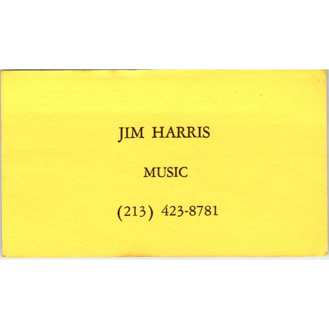 Jim Harris Music Los Angeles CA Vintage Business Card SD8-B12