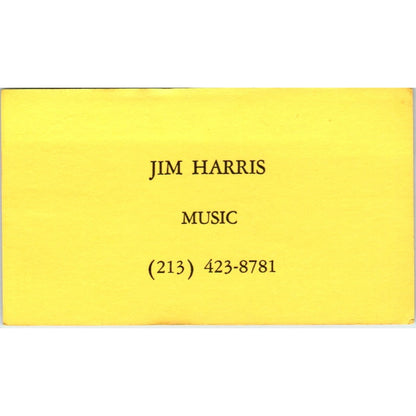 Jim Harris Music Los Angeles CA Vintage Business Card SD8-B12