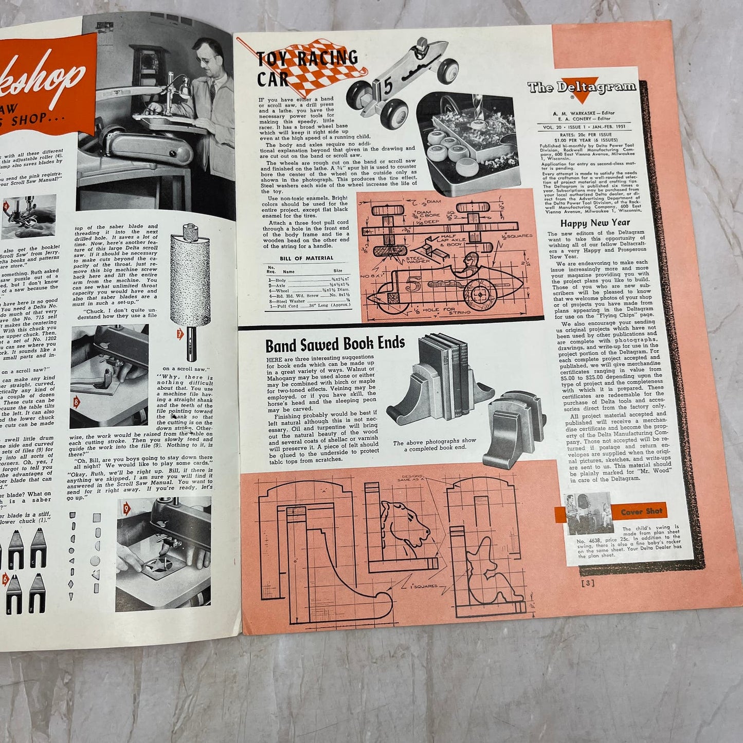 1951 Jan/Feb The Deltagram Newsletter Rockwell Delta Power Tools Woodwork TI9-P3