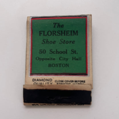The Florsheim Shoe Store 50 School St Boston MA Vintage Matchbook Cover TB8-MB-2